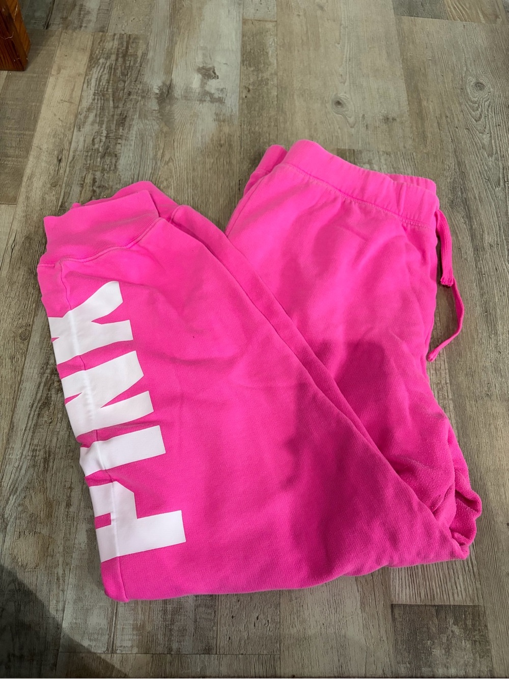PINK Victoria's Secret Bright Pink Logo Joggers